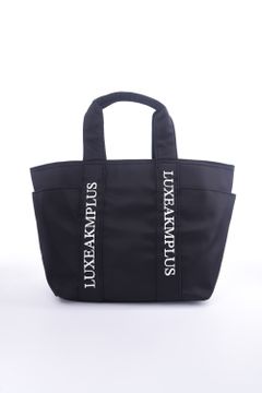 【プレゼント好適品】 LUXE AKM PLUS  LOGO BAG / ロゴ ナイロン トートバッグ ブラック