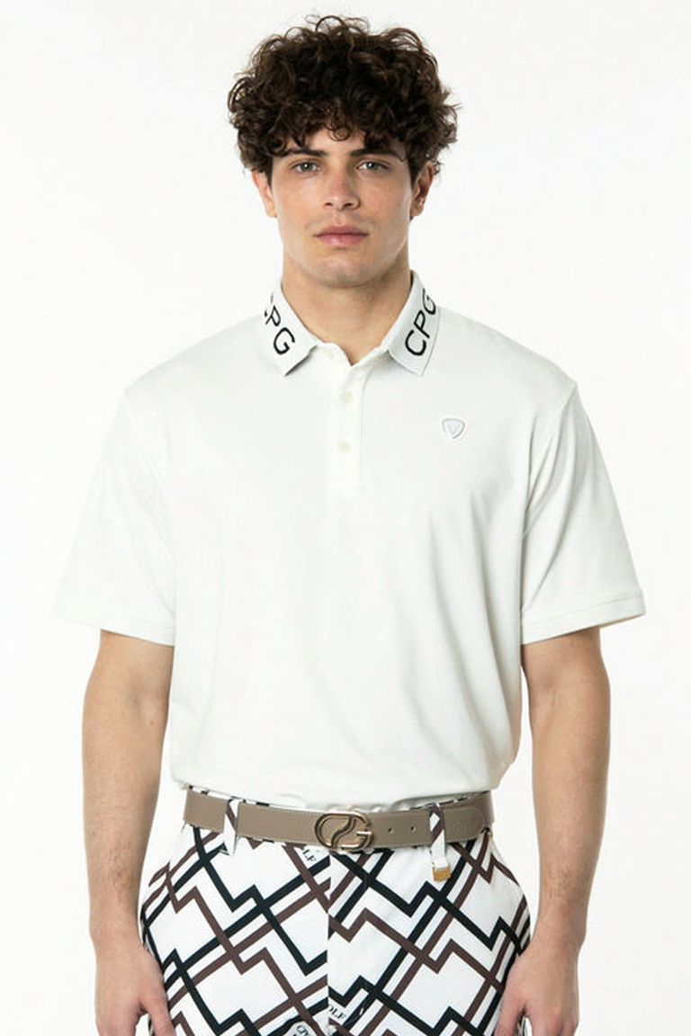 CPG GOLF - 衿ロゴ ポロショートスリーブ（ホワイト） | GOSSIP GOLF