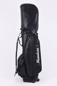 【銀行振込・代金引換不可】【返品・交換不可】 LACE UP GOLF BAG / ネットエンボス PUレザー スタンドキャディーバッグ ブラック*