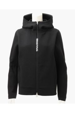 【26AW】【レディース】 WOMEN’S DOUBLE JQ KNIT PARKA / バックロゴ ジップアップ ニットパーカー (ブラック)