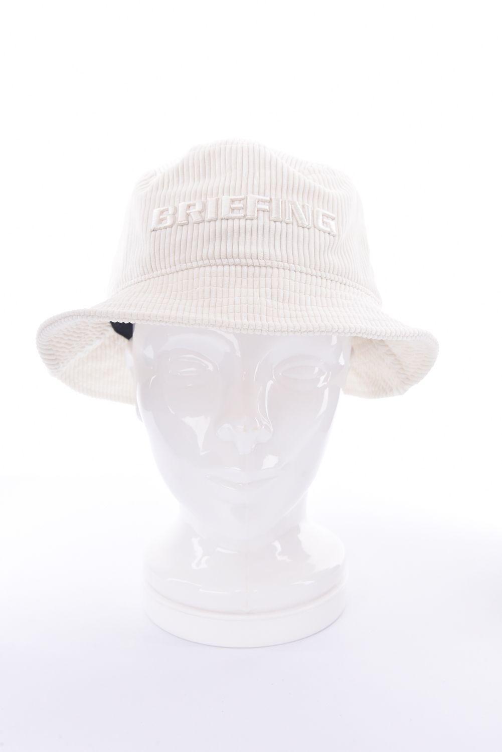 MEN’S CORDUROY HAT / ブランドロゴ刺繍 コーデュロイバケットハット (アイボリー)