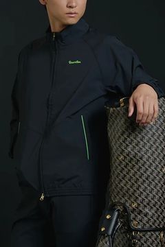 【26SS】 NEON LIGHT OUTERWEAR / ネオンシリーズ ブランドロゴ ジップアップ ライトアウター (ブラック)*