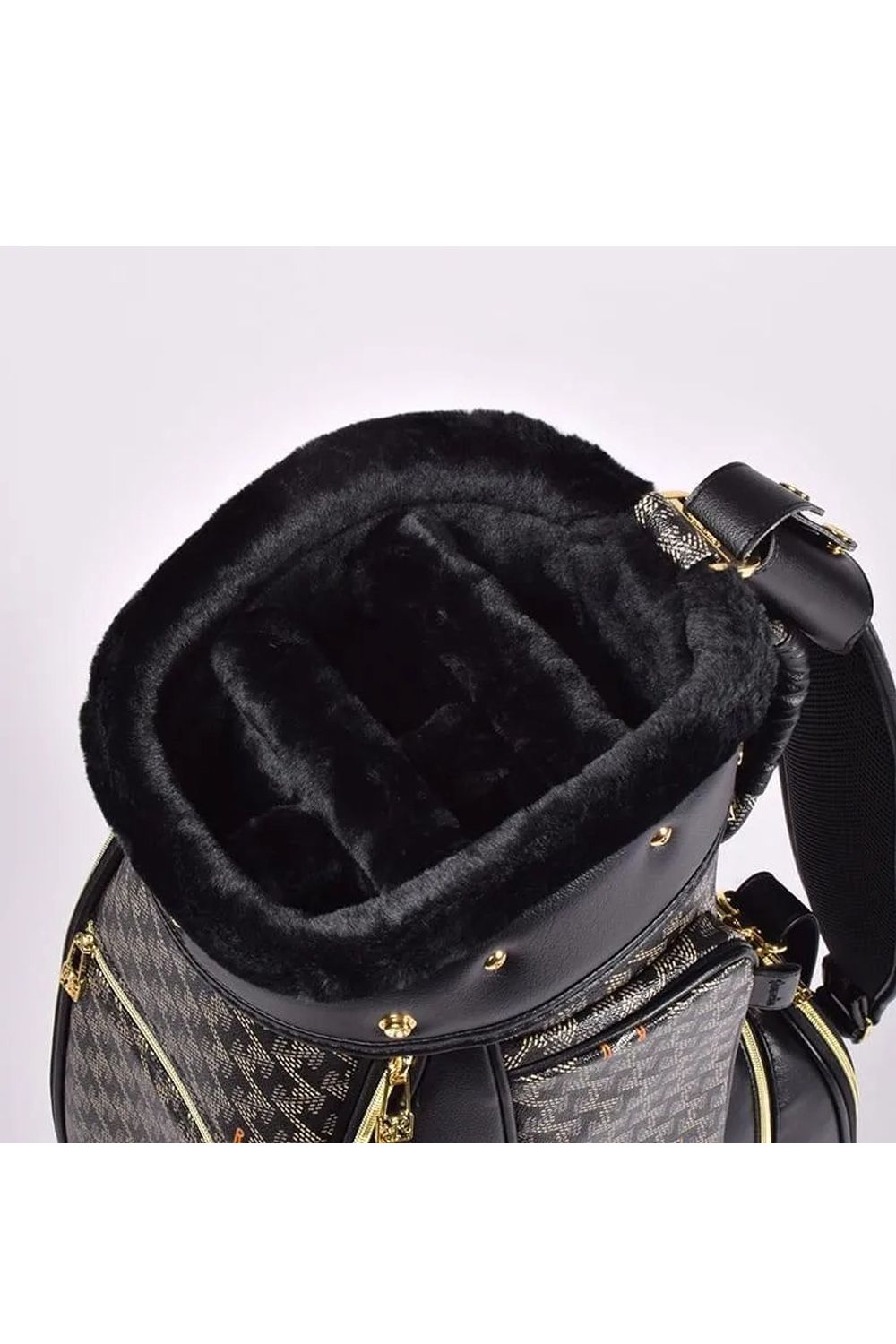 【26SS】【銀行振込・代金引換不可】【返品・交換不可】 RALLINA (ラリーナ) / ブランドオリジナルテキスタイル カートタイプ キャディバッグ （ダークブラック）*