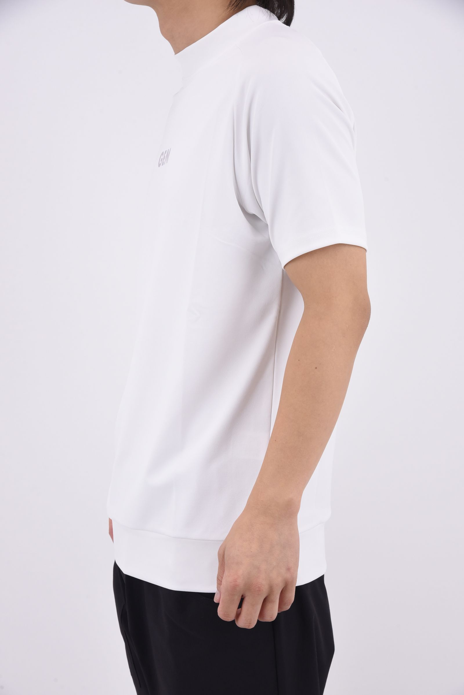 【26SS】 MOCK NECK HARF SLEEVE / モンキーデザインバックプリント モックネックTシャツ (ホワイト)