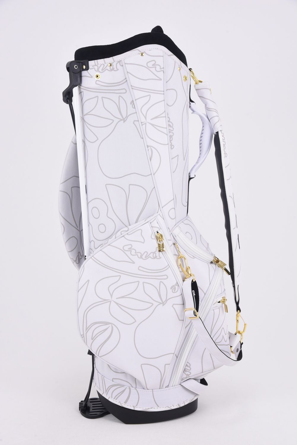 【銀行振込・代金引換不可】【返品・交換不可】 CADDY BAG & COVER / ボタニカル柄 キャディバッグ&ヘッドカバーセット (ホワイト)