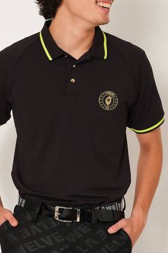 NEON POINT POLO / ネオン ワンポイント ロゴ ポロシャツ (ブラック)