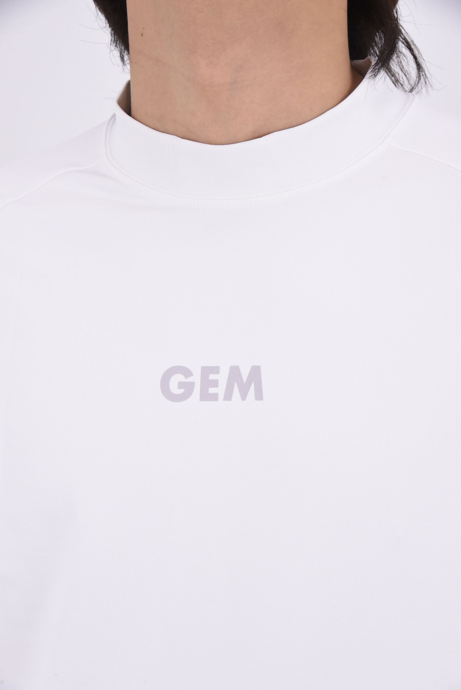 【26SS】 MOCK NECK HARF SLEEVE / モンキーデザインバックプリント モックネックTシャツ (ホワイト)