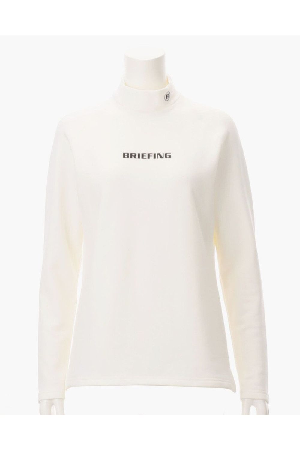 【25AW】【レディース】 WOMEN’S WARM LS HIGHNECK / 裏起毛 ブランドロゴ モックネックTシャツ (ホワイト)
