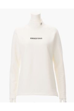 【25AW】【レディース】 WOMEN’S WARM LS HIGHNECK / 裏起毛 ブランドロゴ モックネックTシャツ (ホワイト)