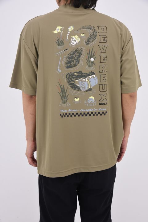 【26SS】 DVG CROCO MOCK T / マイクロカノコ素材 バックプリント モックネックTシャツ (マッシュルーム)