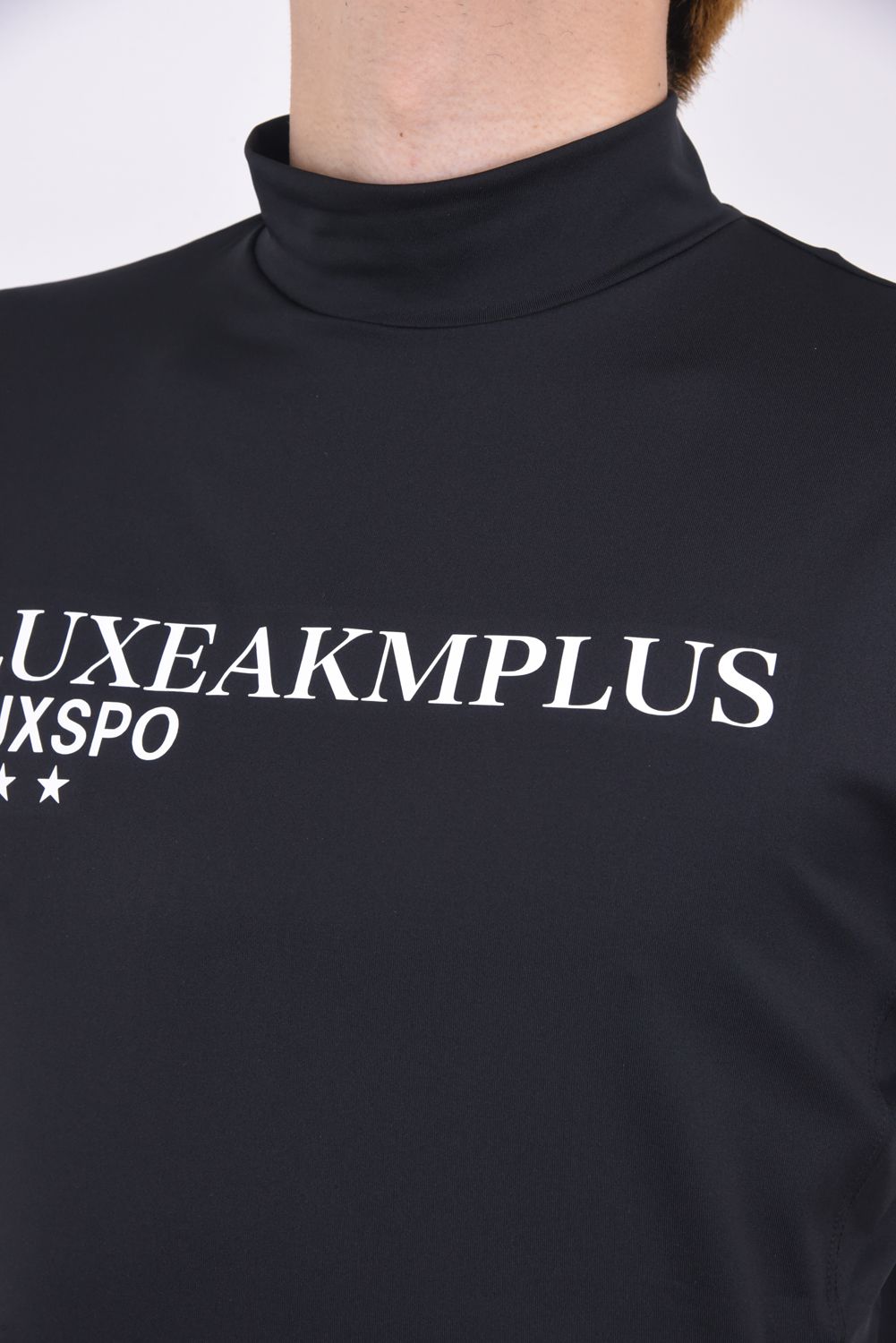 LUXEAKMPLUS - SPORTS LOGO MOCK NECK T-SHIRTS / スポーツロゴ