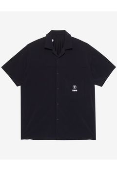 【26SS】 COMBINATION OPEN COLLAR SHIRT / 異素材切り替え オープンカラーシャツ (ブラック)