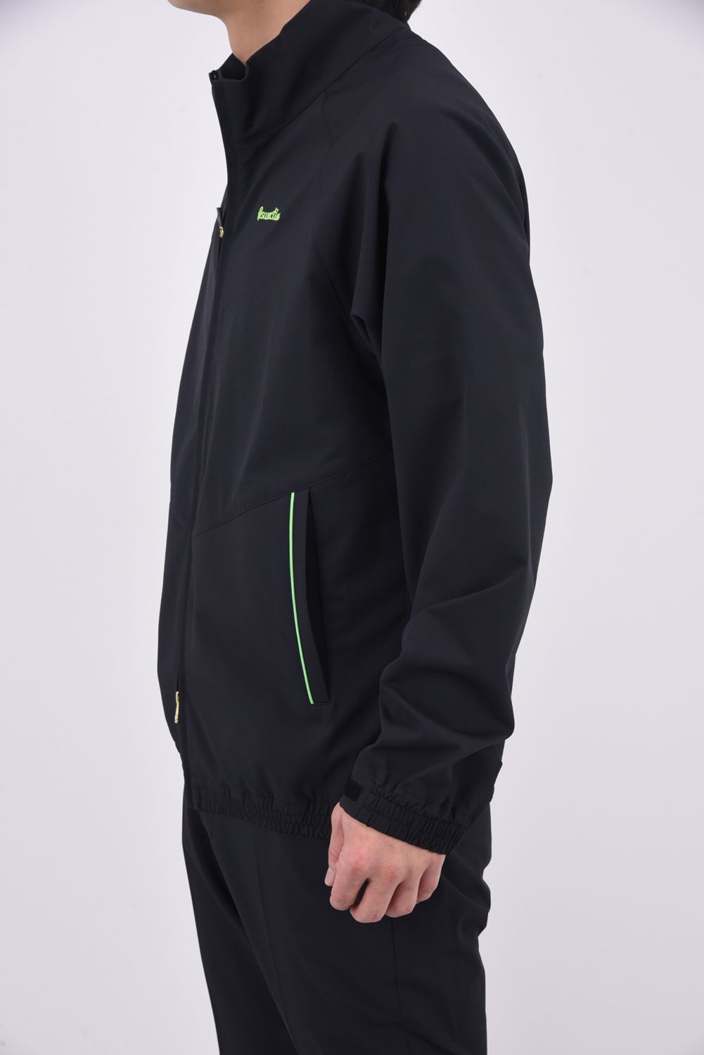 【26SS】 NEON LIGHT OUTERWEAR / ネオンシリーズ ブランドロゴ ジップアップ ライトアウター (ブラック)*