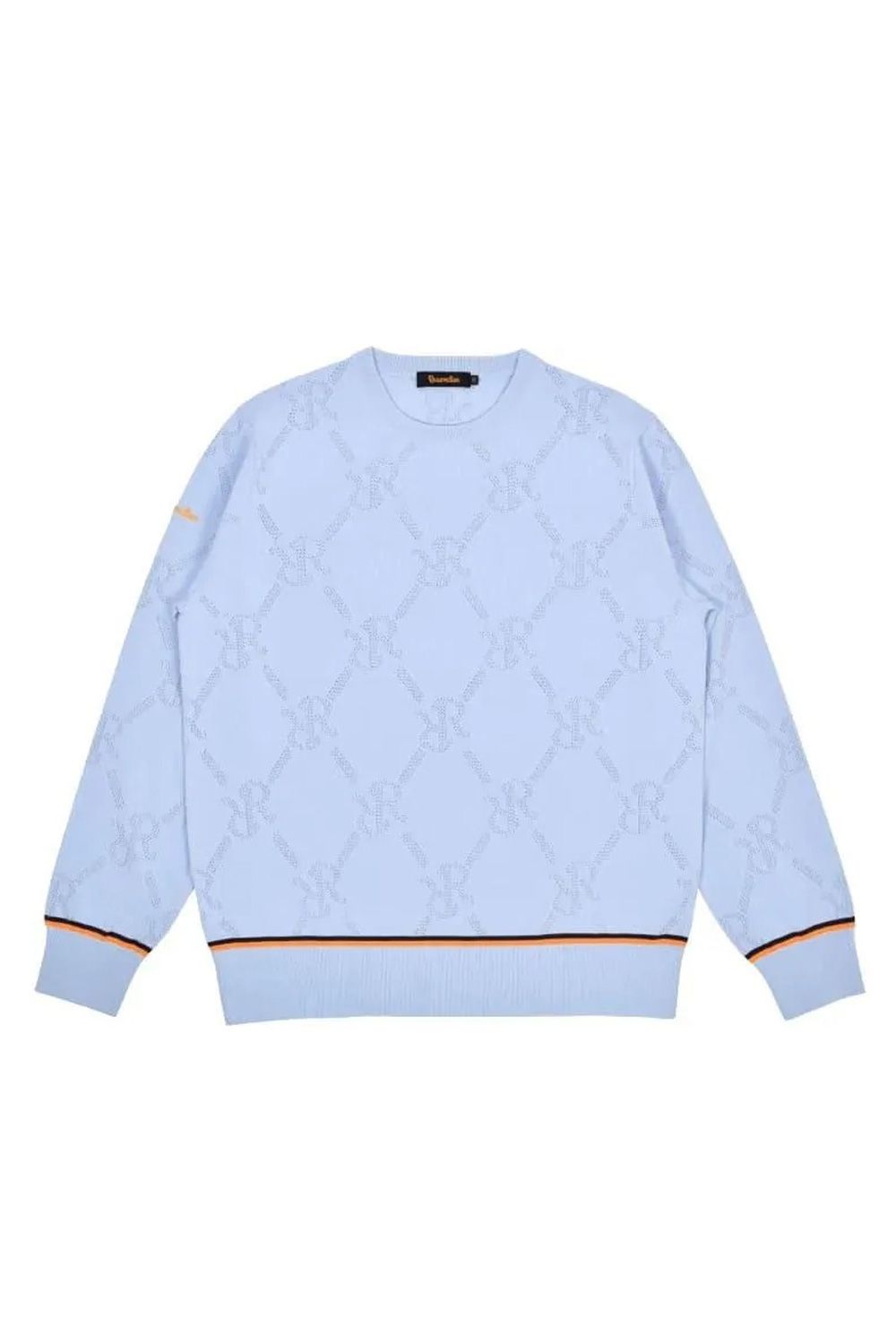 【26SS】 MESH RR LOGO KNIT / メッシュ編み 裾ライン クルーネックニット (サックス)*