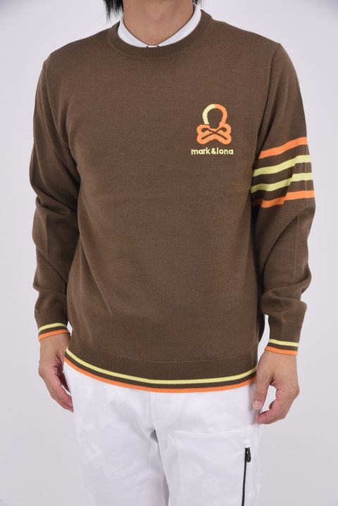 【2025AW】 QUADRO SILKY WOOL SWEATER / ウール100% ブランクスカル クルーネックニット (ブラウン)
