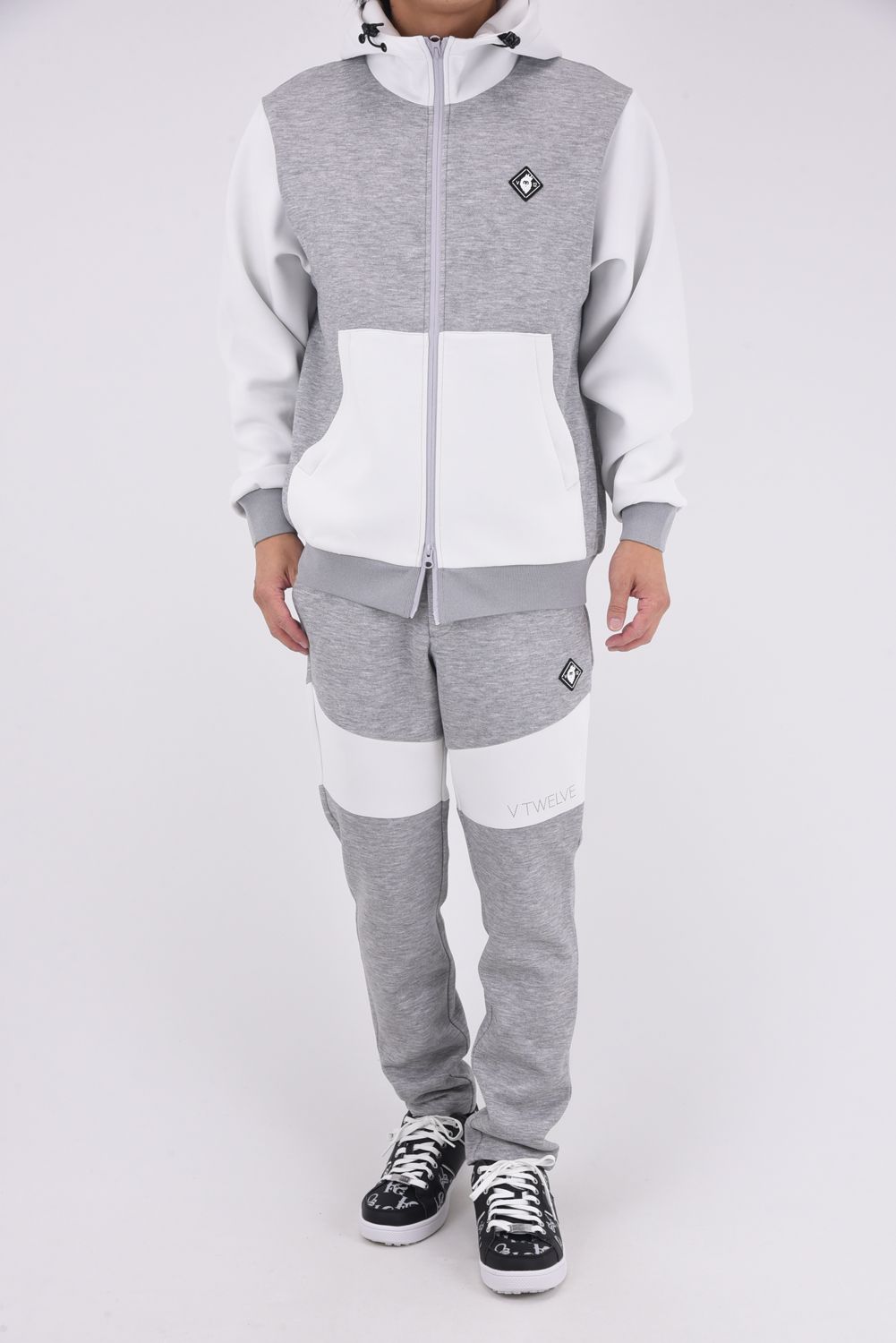 【25AW】 SW HC PANTS / ツートーン 異素材切り替え ロングパンツ (ホワイト)