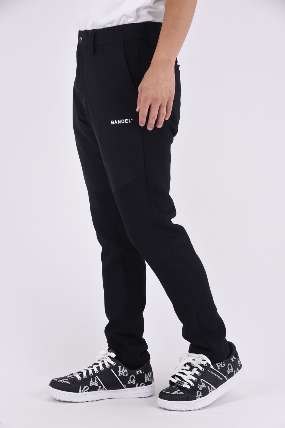【25AW】 FRONT SWITCH TAPERED PANTS / ボンディング素材 ハイブリッドロングパンツ (ブラック)