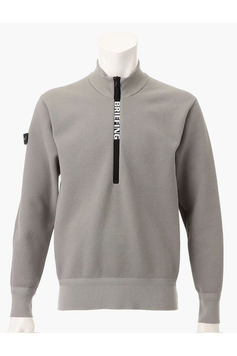 【25AW】 MEN'S WR KNIT HALFZIP TOP / 超撥水糸 鹿の子編み ハーフジップニット (グレー)