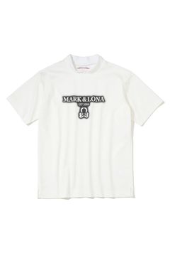 【26SS】 BLUR SIGN SPECTRUM PERFORMANCE MOCK / フロントロゴプリント スワロフスキー モックネックTシャツ (ホワイト)