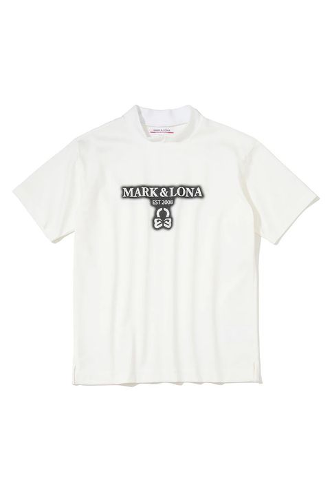 【26SS】 BLUR SIGN SPECTRUM PERFORMANCE MOCK / フロントロゴプリント スワロフスキー モックネックTシャツ (ホワイト)