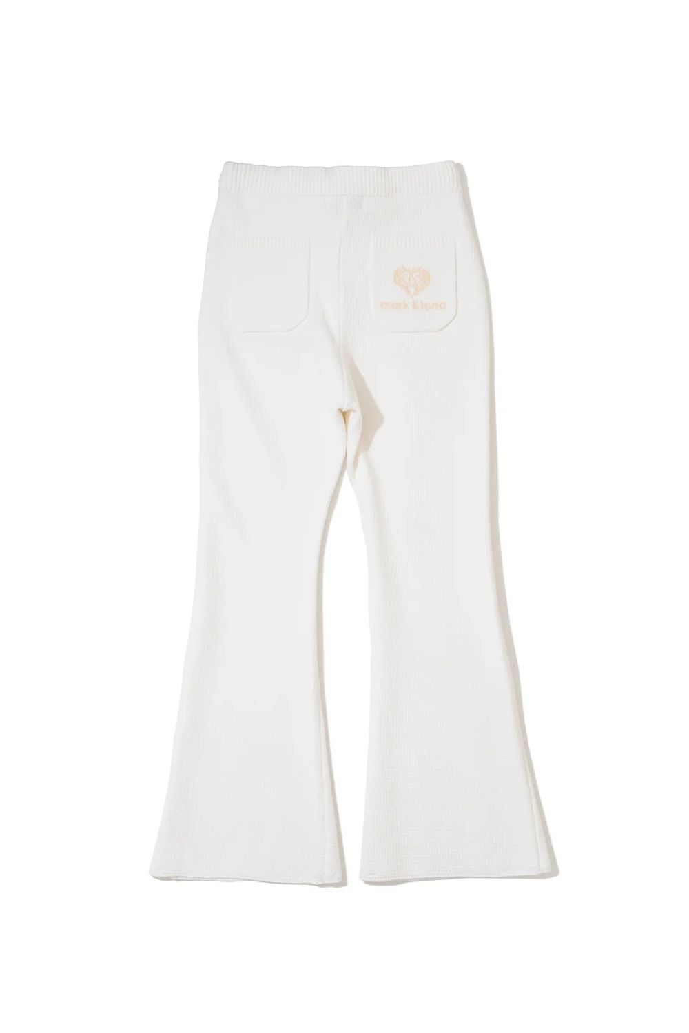 【26AW】【レディース】 ELYSIA KNIT PANTS / ブランドロゴ ニット フレアパンツ (ホワイト)