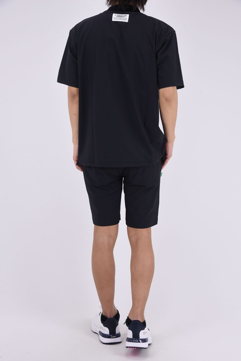 【26SS】 OZ MOCK / ストレッチナイロン カンガルーポケット モックネックTシャツ (ブラック)