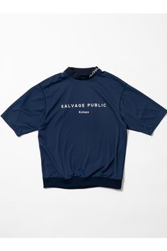 【2026SS】 JQ Ribbed Mockneck S/S(EXELLENCE) / ブランドロゴ 裾リブ ハーフスリーブ モックネックTシャツ (ネイビー) (4月入荷予定)
