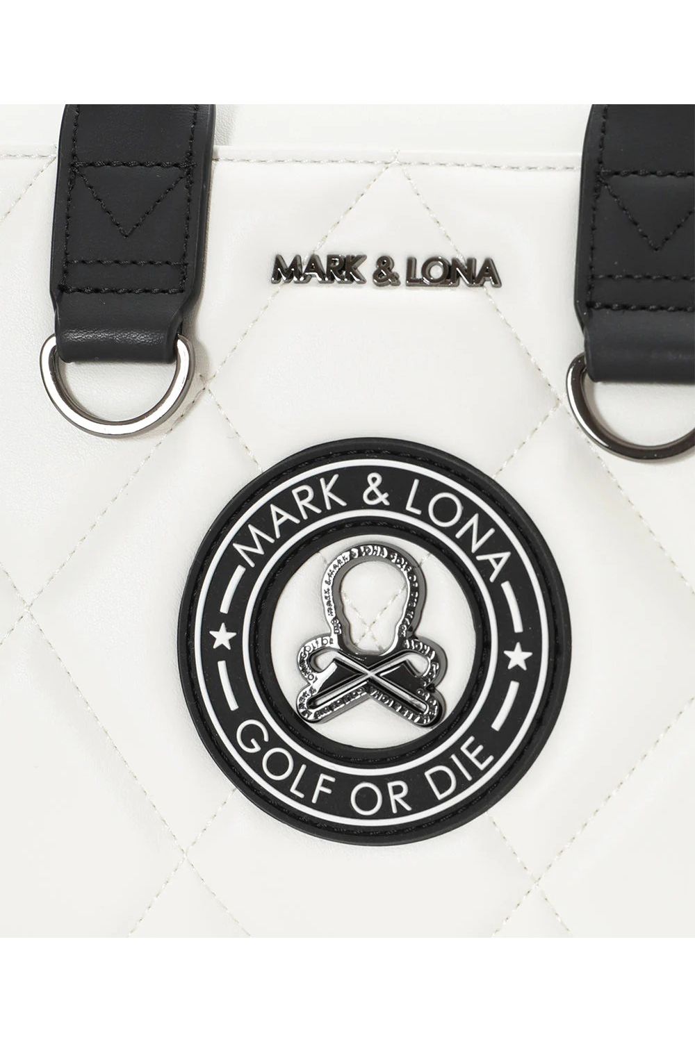 ETERNAL QUILTED BOX BAG / シンセティックレザー サークルスカル キルティング カートバッグ (ホワイト)