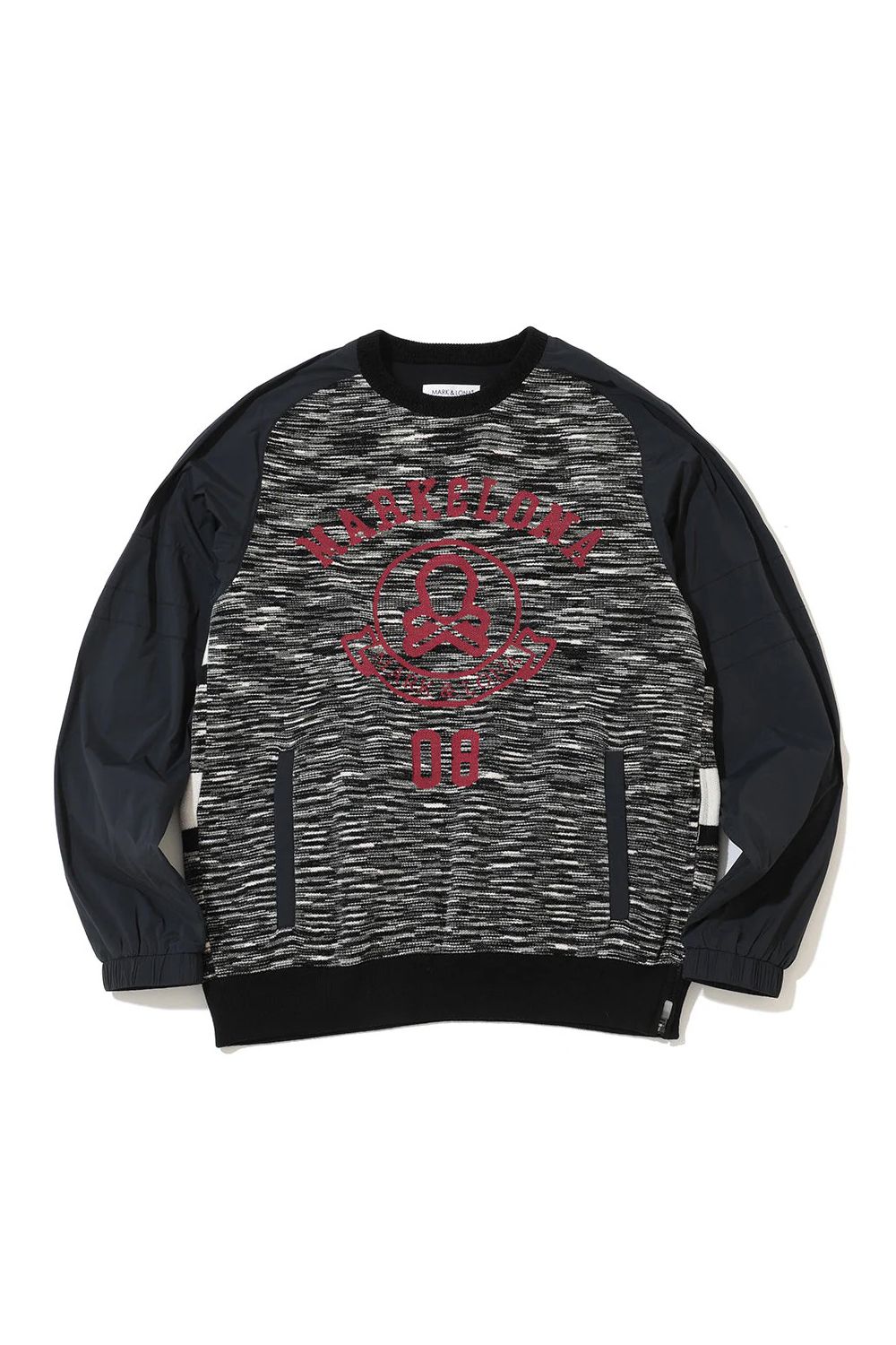 【2025AW】 SYNK HYBRID PULLOVER / マルチカラーリング ジャカードロゴ ハイブリッドプルオーバー (ブラック)