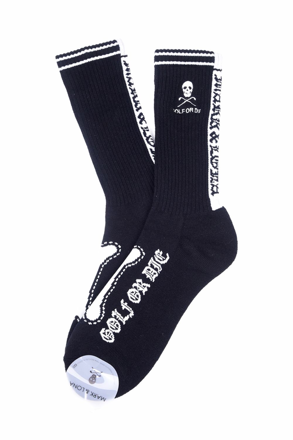 【26SS】 BONES CREW SOCKS / ボーングラフィック クルーソックス (ブラック)