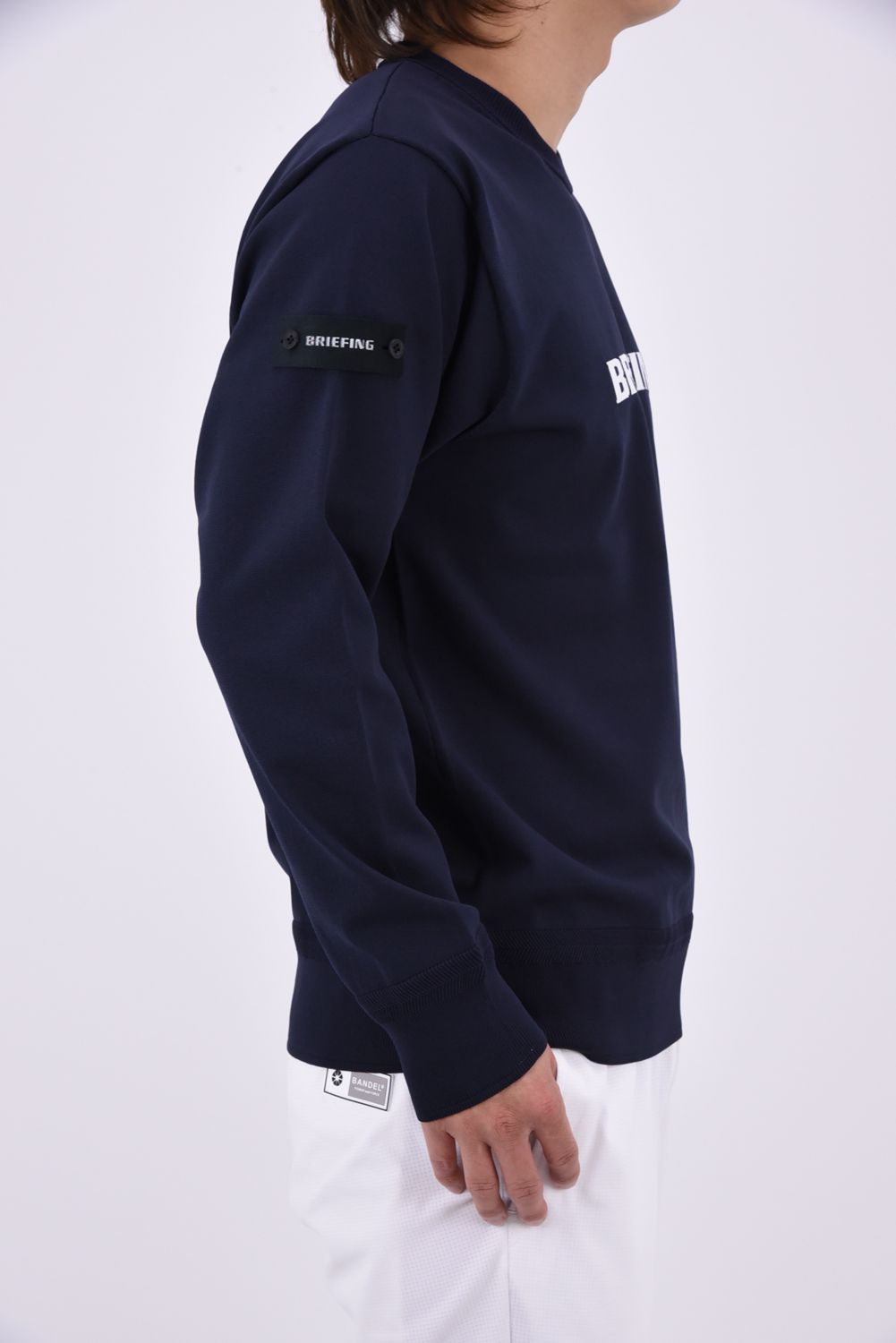【26AW】 MEN’S PLANE KNIT CREWNECK / ブランドロゴ クルーネックニット (ネイビー)