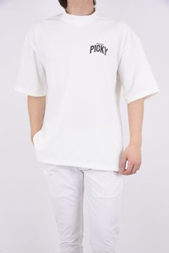MOCKNECK TEE / プリントロゴ モックネックTシャツ ホワイト