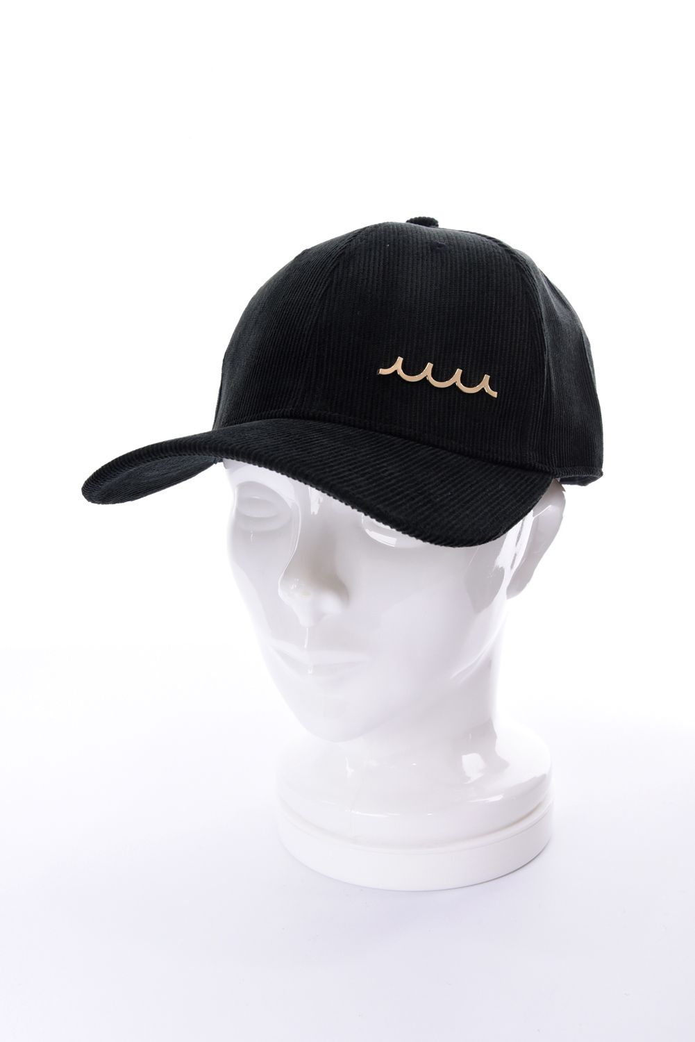 【26AW】 METAL LOGO CORDUROY CAP / WAVEメタルプレート コーデュロイキャップ (ブラック)