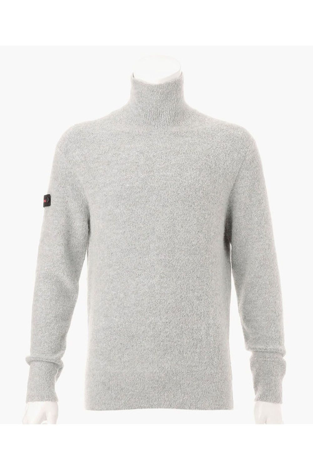 MEN'S BOUCLE TURTLE NECK KNIT / ブークレ糸 タートルネックニット (グレー)