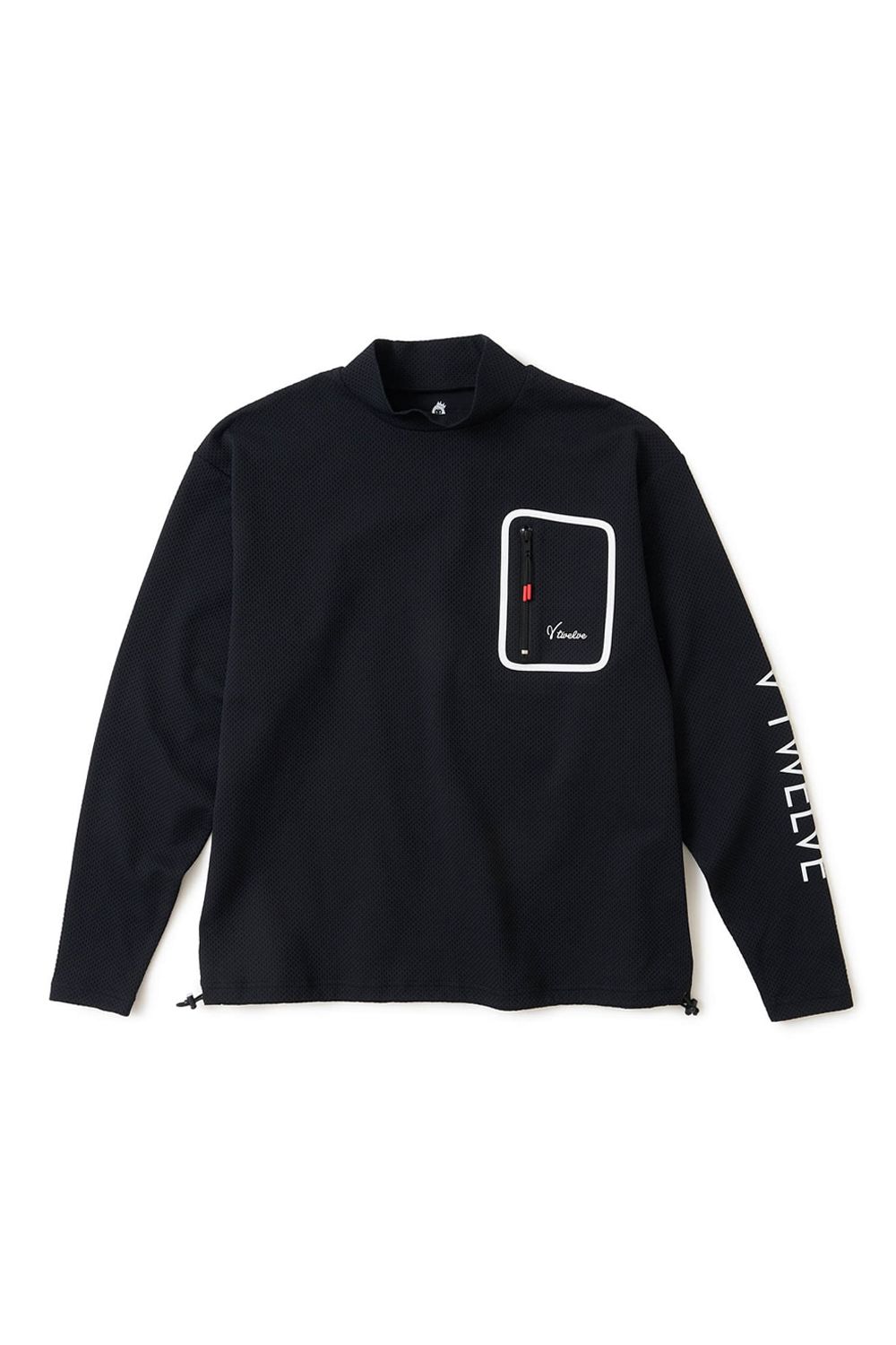 【26AW】 SEAL RF MOCK / 胸ポケット サイドロゴ 長袖モックネックTシャツ (ブラック)