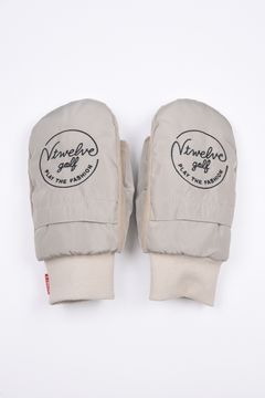 ML MITTEN / ブランドロゴ カイロポケット付き 中綿ミトングローブ (ベージュ)