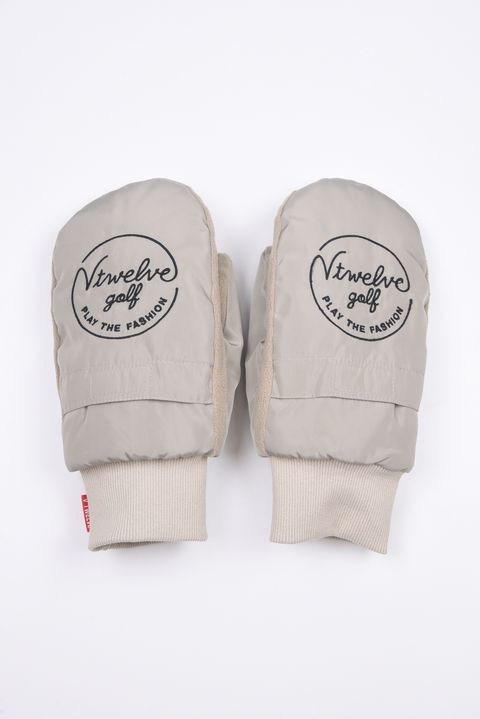 ML MITTEN / ブランドロゴ カイロポケット付き 中綿ミトングローブ (ベージュ)
