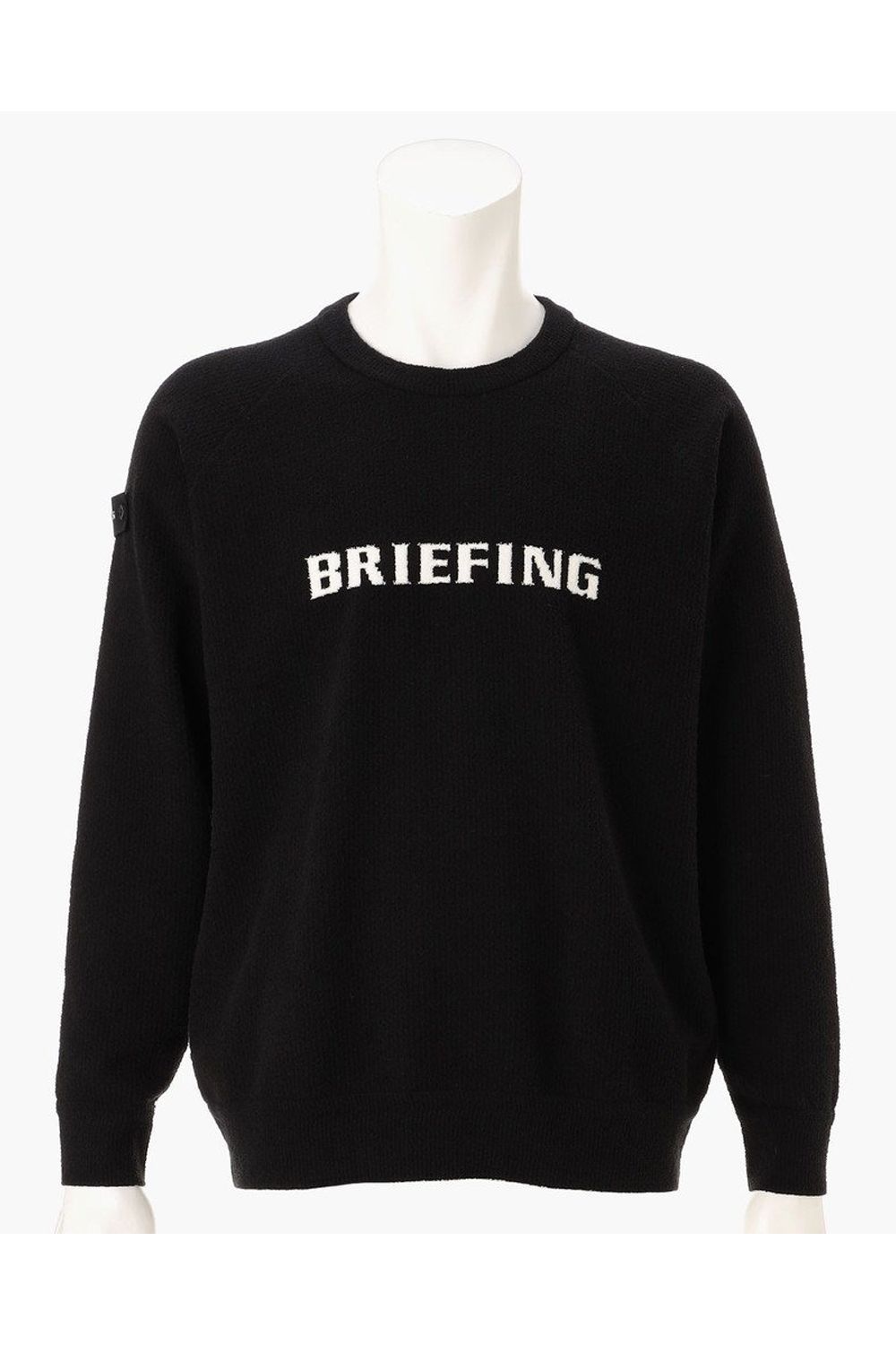 【26AW】 MEN’S AIRY YARN KNIT CREWNECK / エアリーファブリック ブランドロゴ クルーネックニット (ブラック)