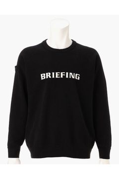 【26AW】 MEN’S AIRY YARN KNIT CREWNECK / エアリーファブリック ブランドロゴ クルーネックニット (ブラック)