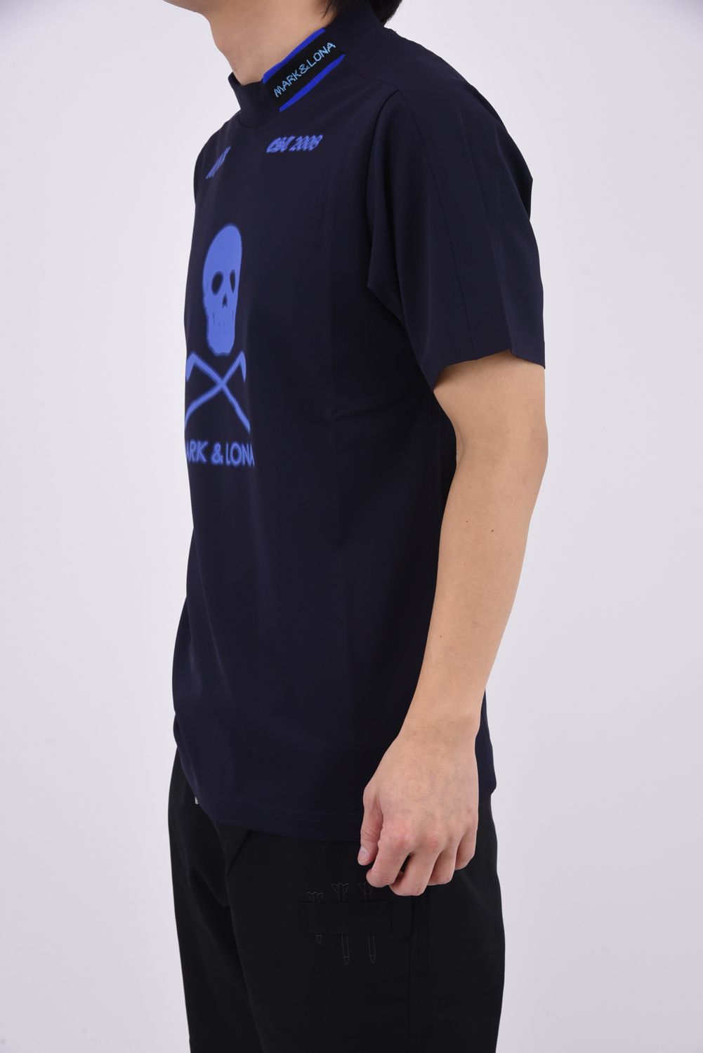 【26SS】 ICON SKULL STRETCH NYLON PIQUÉ MOCK / ナイロンカノコ アイアンスカルプリント モックネックTシャツ (ネイビー)