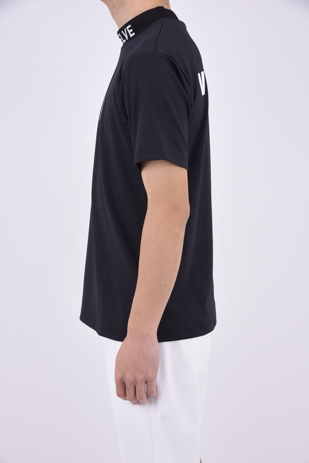 V12 - JAQUARD NECK MOCK / ジャカード モックネック Tシャツ