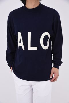 Honu Mockneck L/S (BIG ALOHA) / アロハ プリント ロングスリーブ モックネックシャツ (ネイビー)