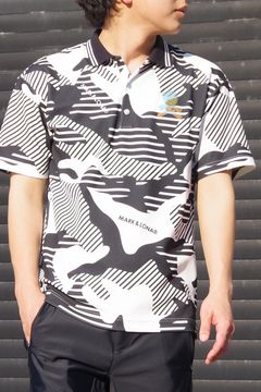 RIVAL SPOUNGE POLO / オリジナルグラフィック ボーダーカモ ポロシャツ (ブラック)