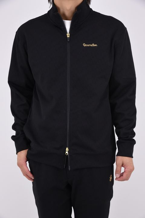 【26AW】 JACQUARD STAND COLLAR JACKET / GMジャカード スタンドカラー ライトジャケット (ブラック)*