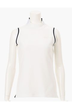 【25SS】【レディース】 WOMEN'S NECK LOGO NS HIGHNECK / ノースリーブ モックネックシャツ (ホワイト)