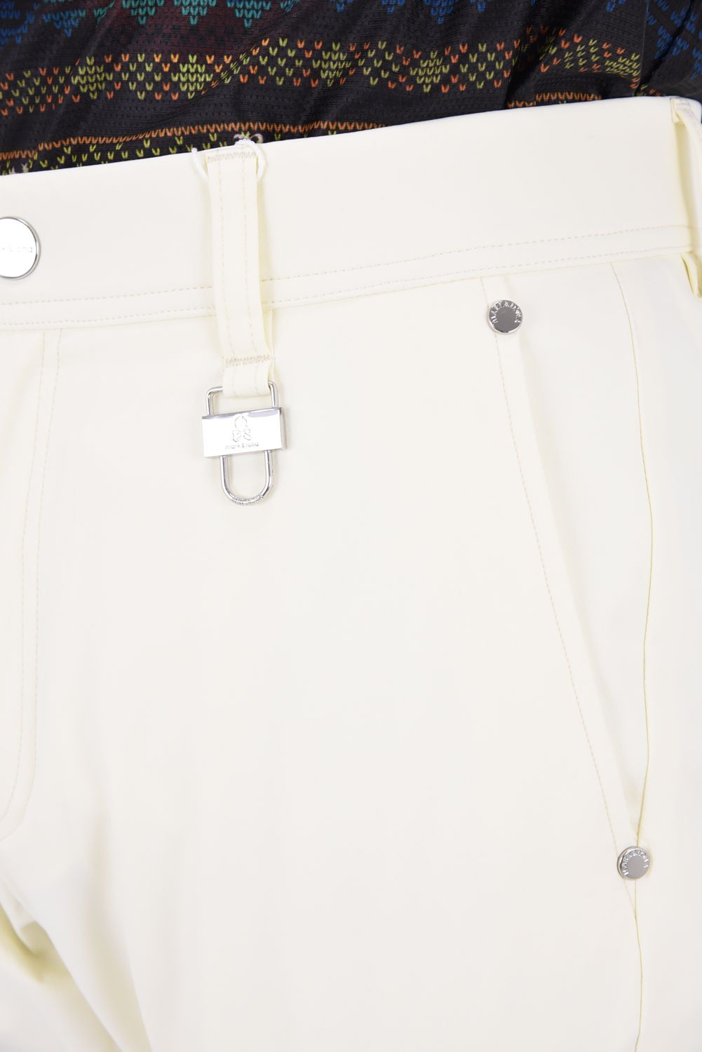 【26AW】 FRACTUR UTYLITY PANTS / ナイロンタフタ アイアンスカルプリント ストレッチロングパンツ (ホワイト)