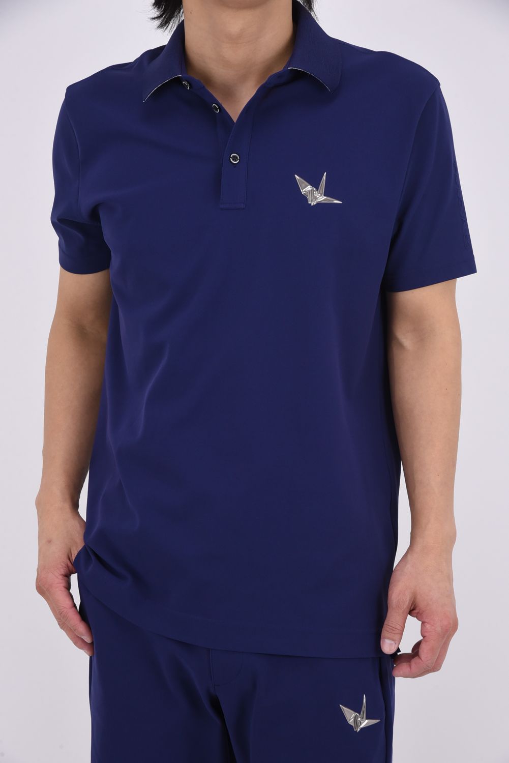 【26SS】 LUXE MESH POLO / 接触冷感 微細メッシュ生地 ポロシャツ (ネイビー)