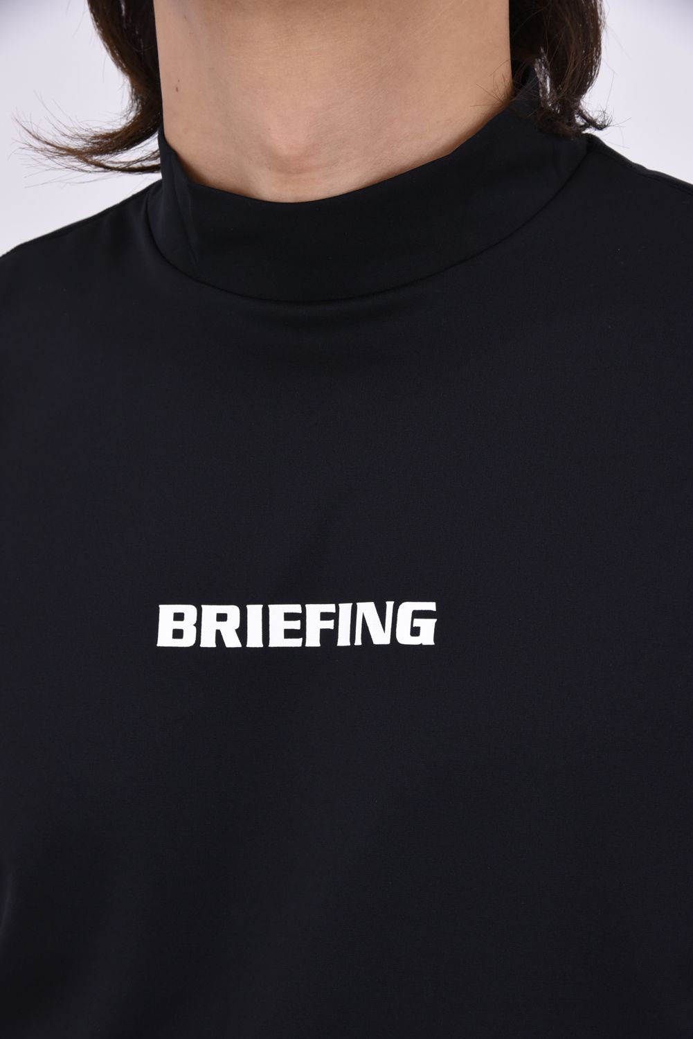 【26AW】 MEN’S TOUR LS HIGHNECK / ベーシック ブランドロゴ 長袖モックネックTシャツ (ブラック)