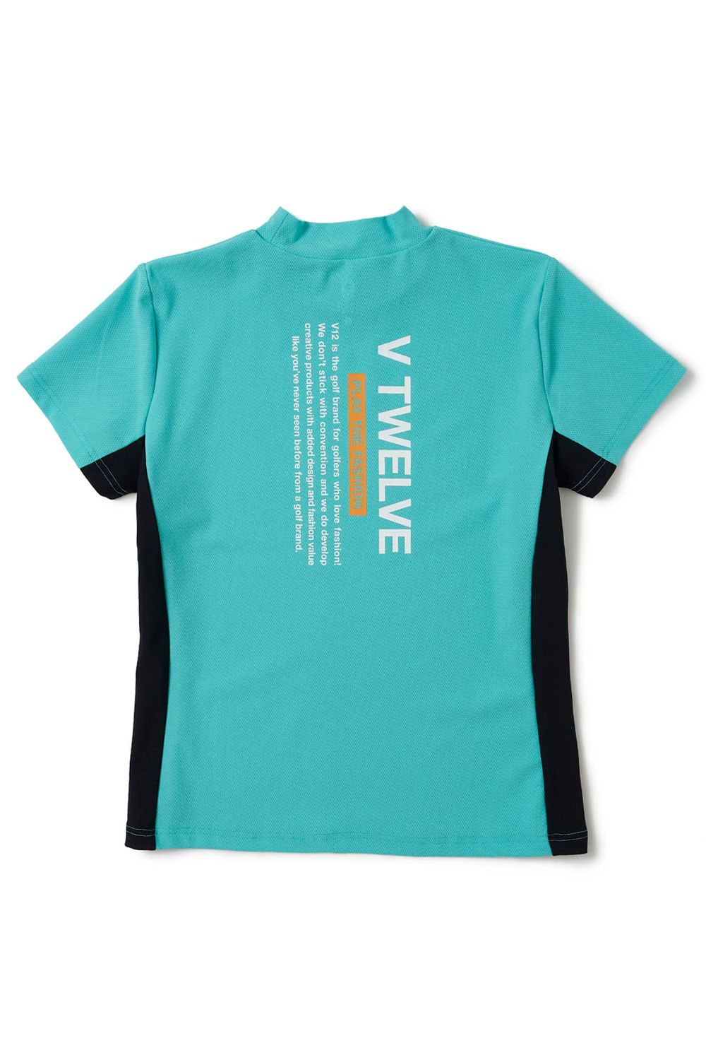 【26SS】 【レディース】 EXP MOCK / メッセージプリント バイカラー モックネックTシャツ (ターコイズ)