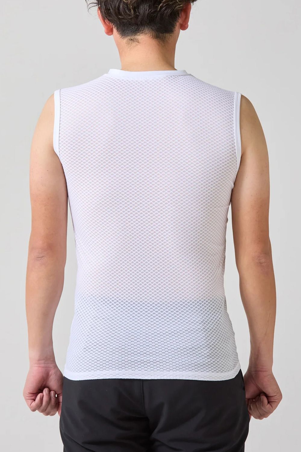 【返品・交換不可】 ICE MESH VNECK sleeveless / Vネック ノースリーブ メッシュ 機能性冷感インナー (ホワイト) (ユニセックス)